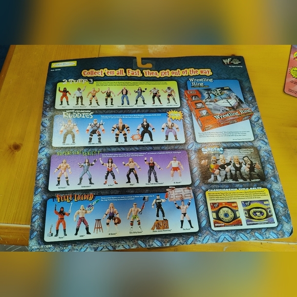 1998 Jakks Pacific WWF WrestleMania 2 Tuff 3 The Rock Owen Hart factory sealed - Picture 2 of 2